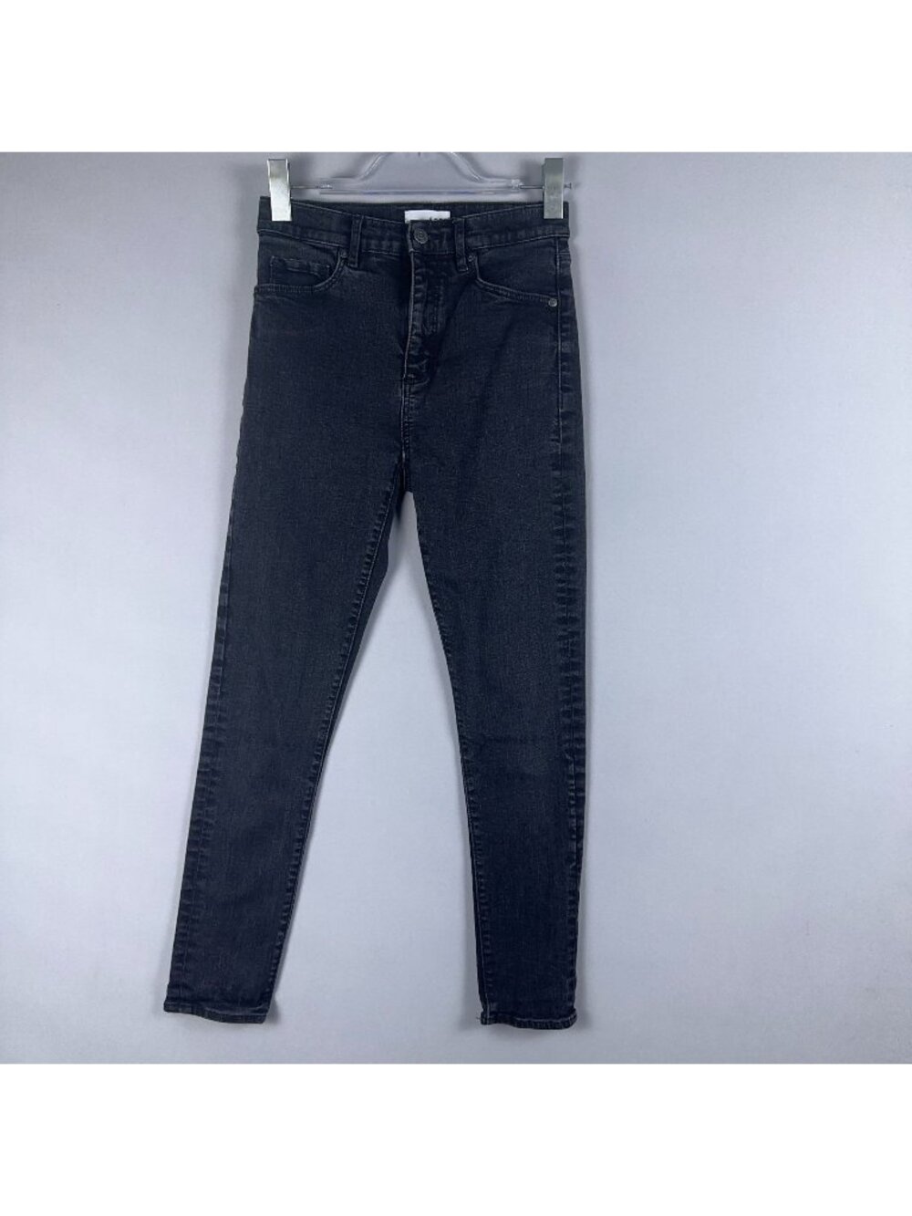 Ann Taylor Loft Jeans Size 26/2 Black Skinny High Rise Stretch Dark Wash
